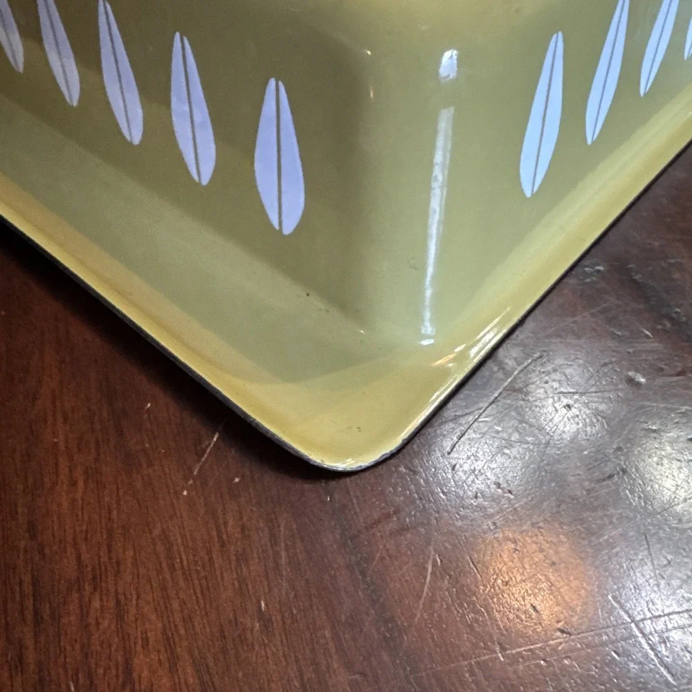 Cathrineholm Enamelware Lotus Baking Pan Green Lasanga Casserole Rectangular